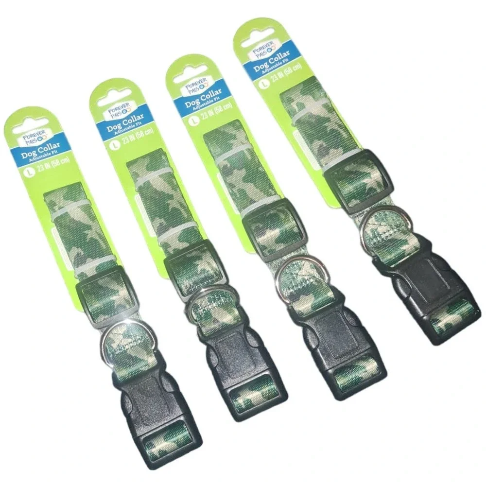 NEW FOUR - Forever Pals Dog Collar Size Large 23” Around Mossy Oak Camo Nylon